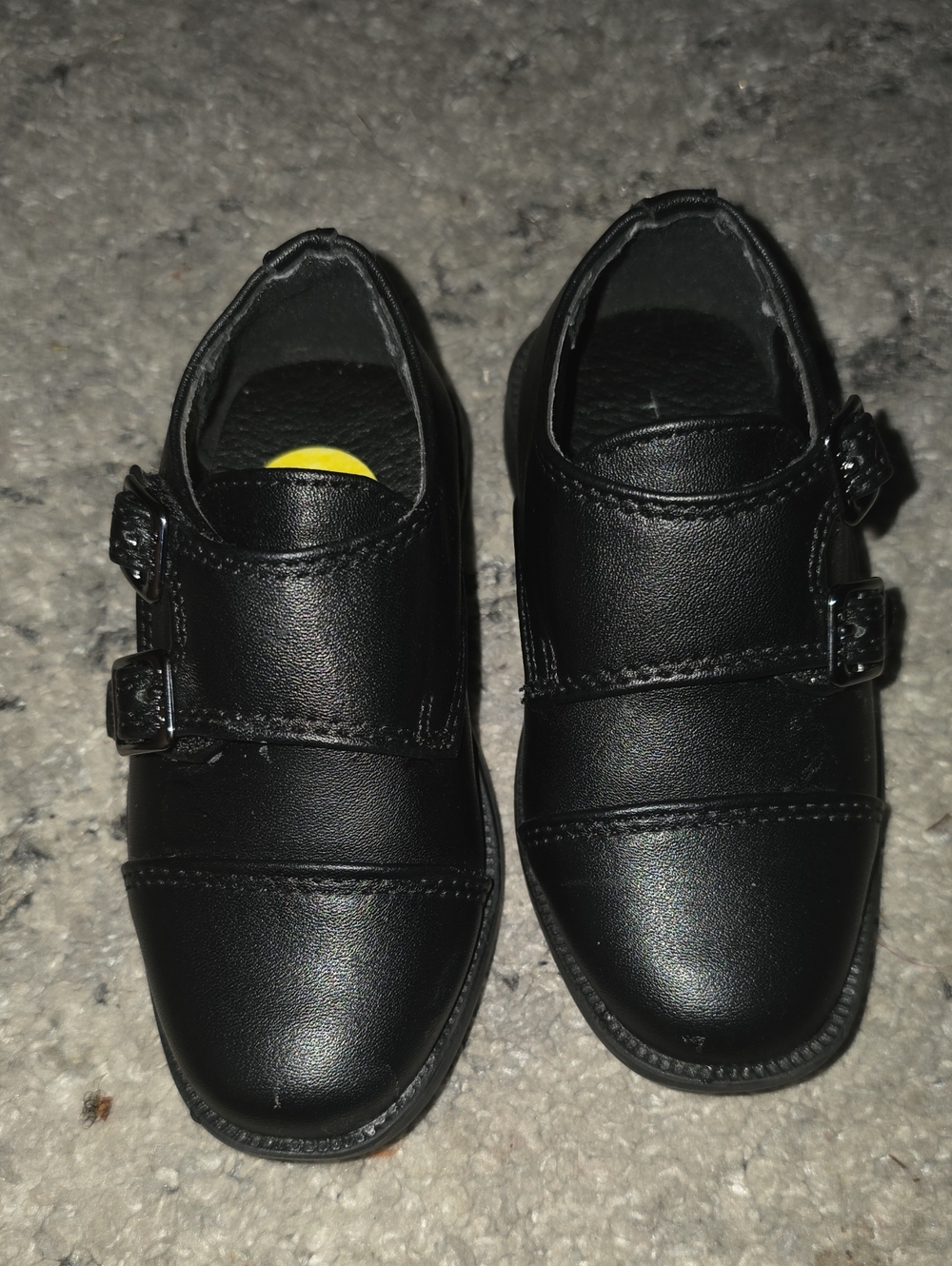 Kids Black Double-Buckle Dress Shoes